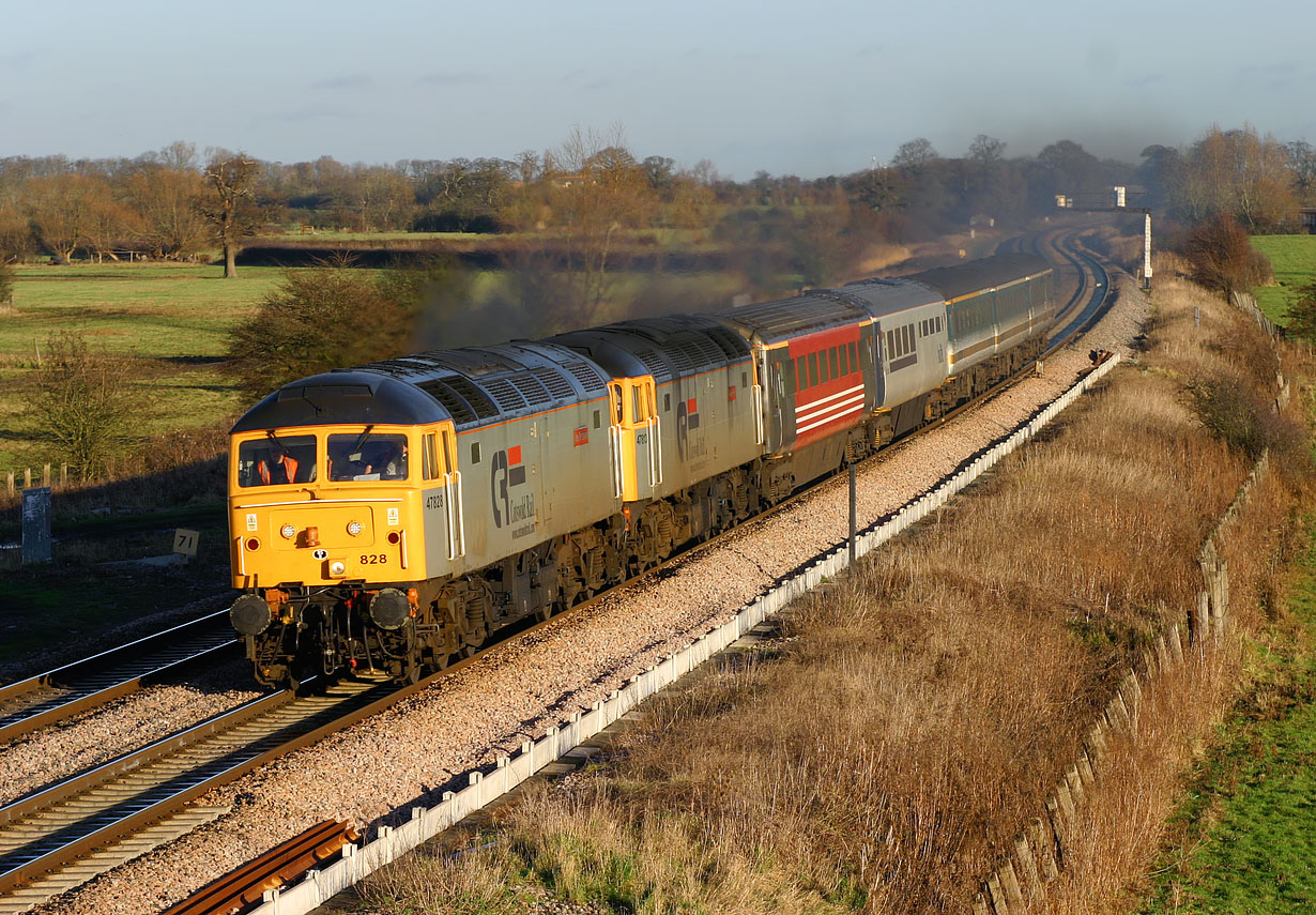 47828 & 47813 Shrivenham (Ashbury Crossing) 16 December 2006