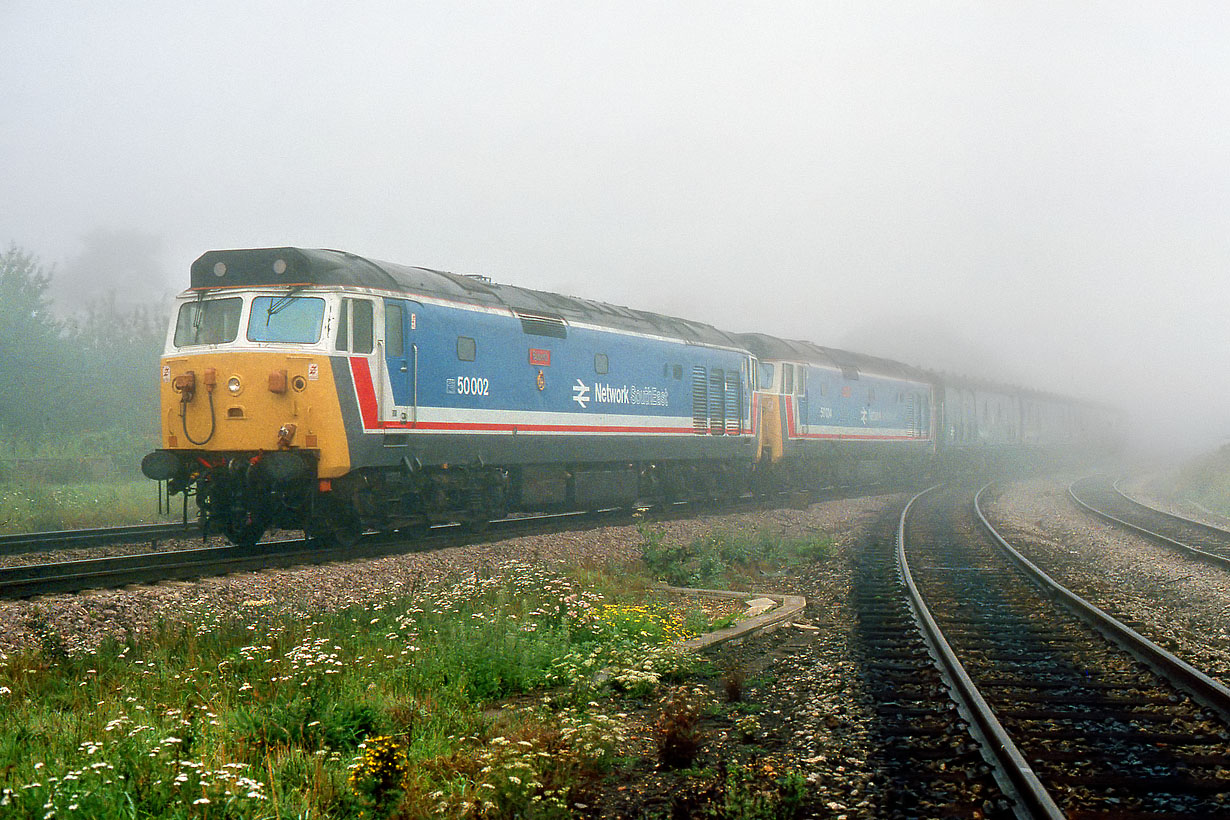 50002 & 50034 Kennington Junction 30 August 1987