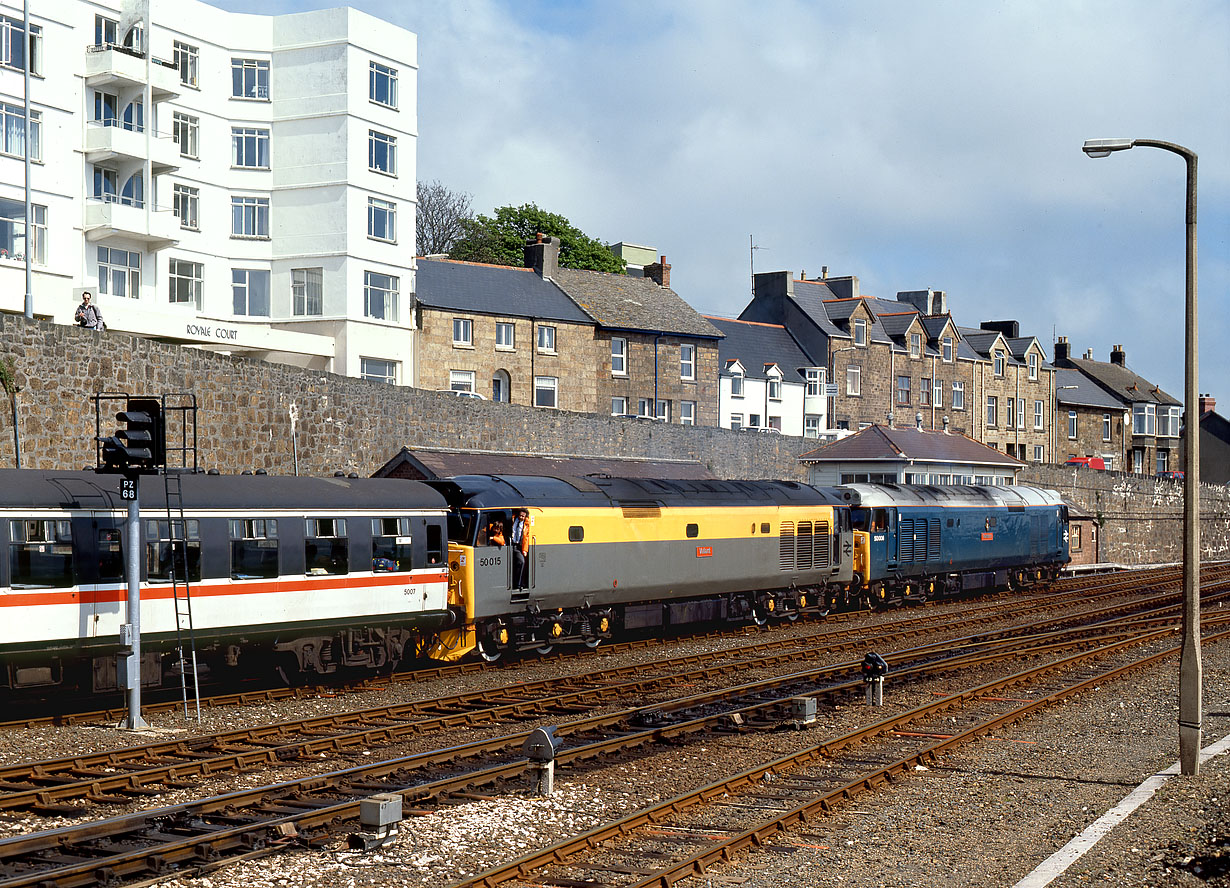 50015 & 50008 Penzance 4 May 1991