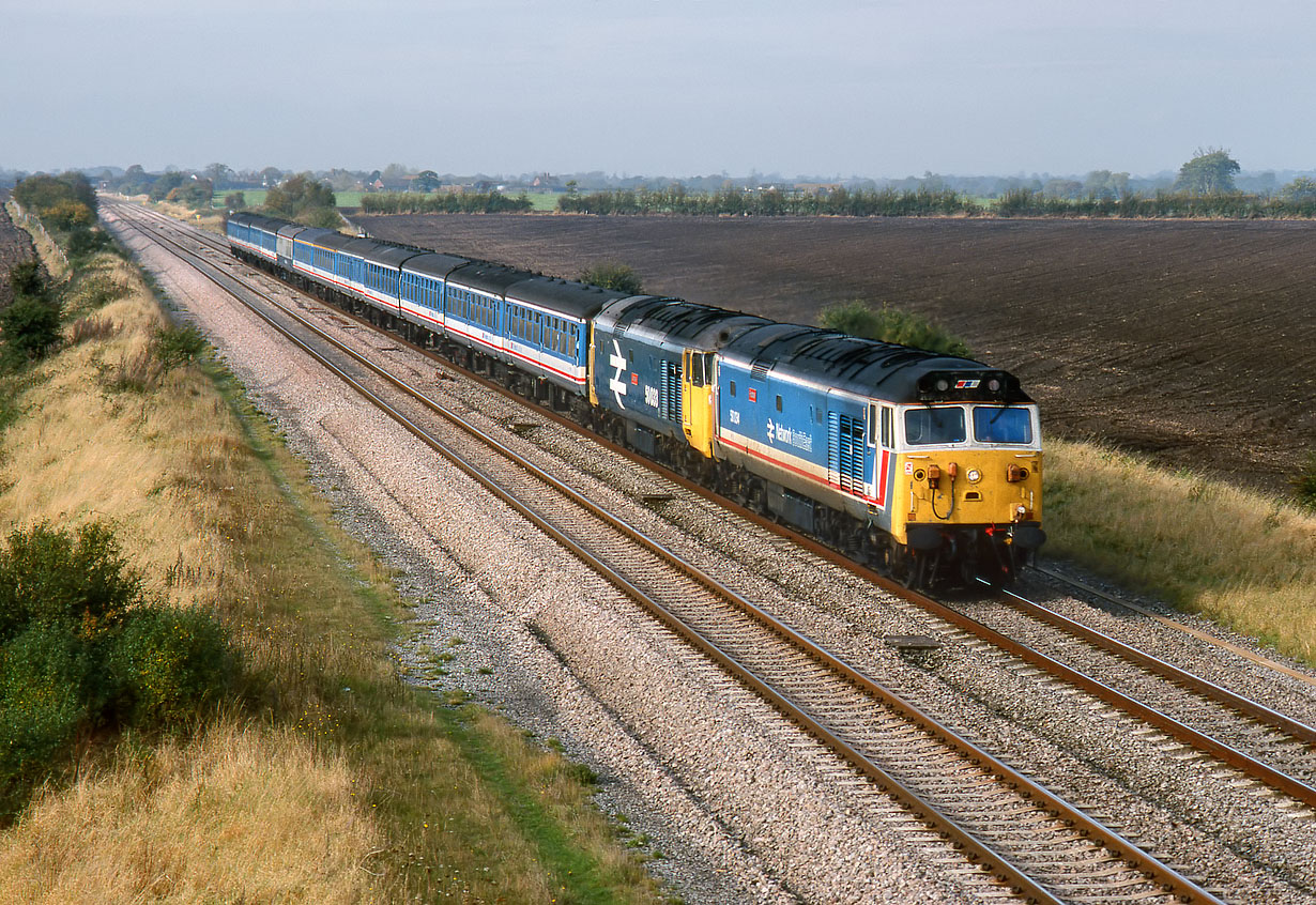 50034 & 50033 Denchworth (Circourt Bridge) 22 October 1988