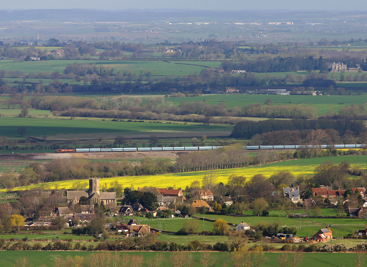 66057 Uffington (Viewed from White Horse Hill) 5 April 2008