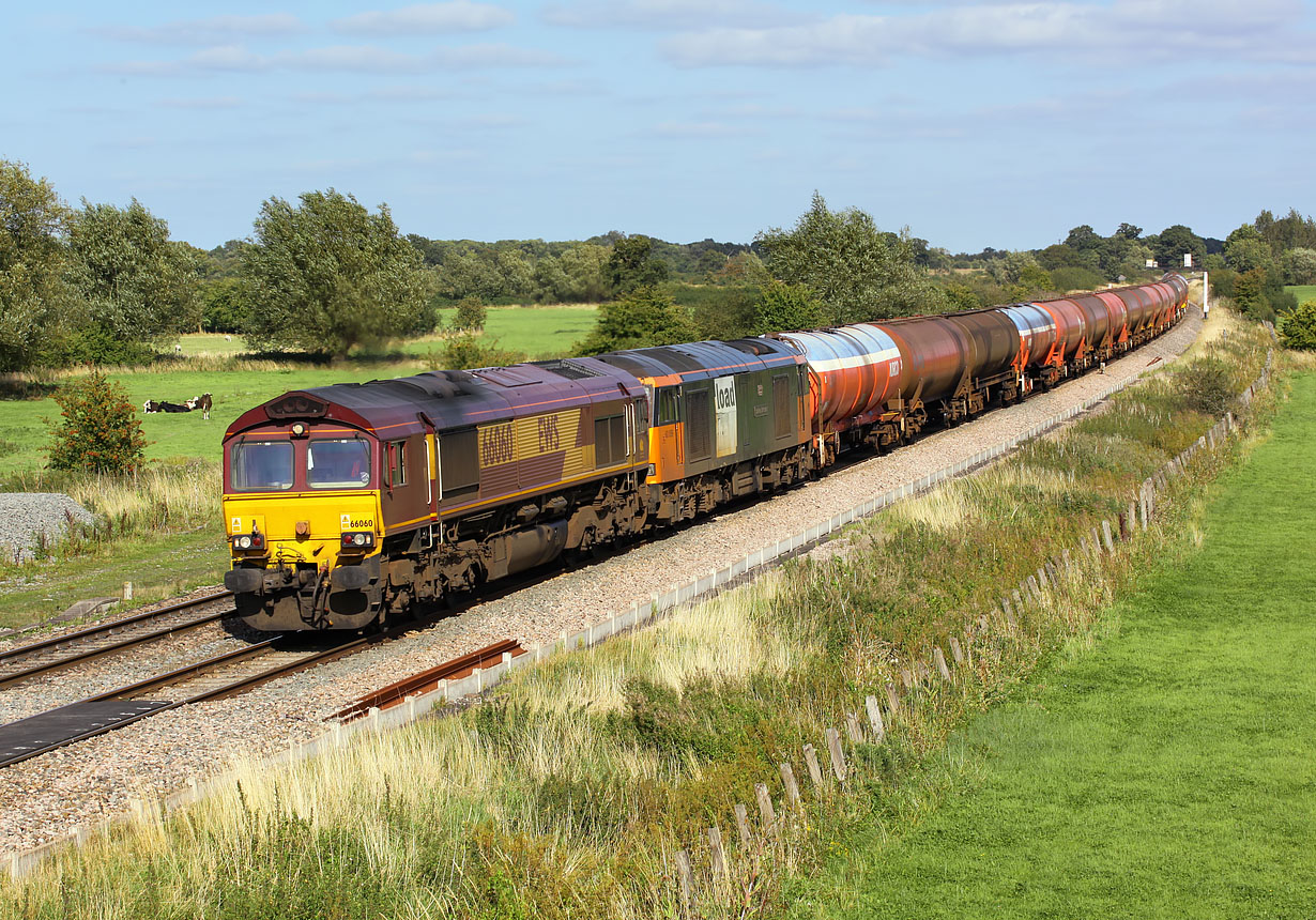 66060 & 60059 Shrivenham (Ashbury Crossing) 27 August 2009