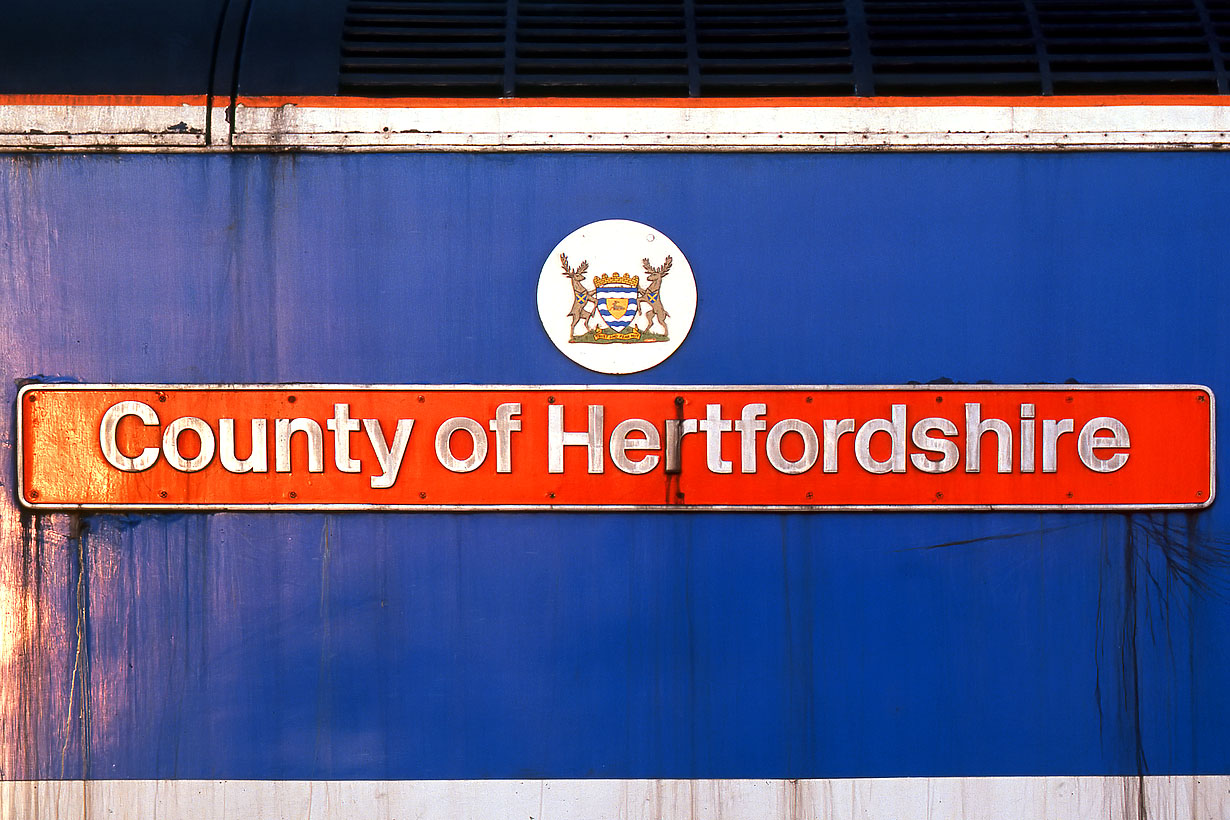 47583 County of Hertfordshire Nameplate 20 July 1989