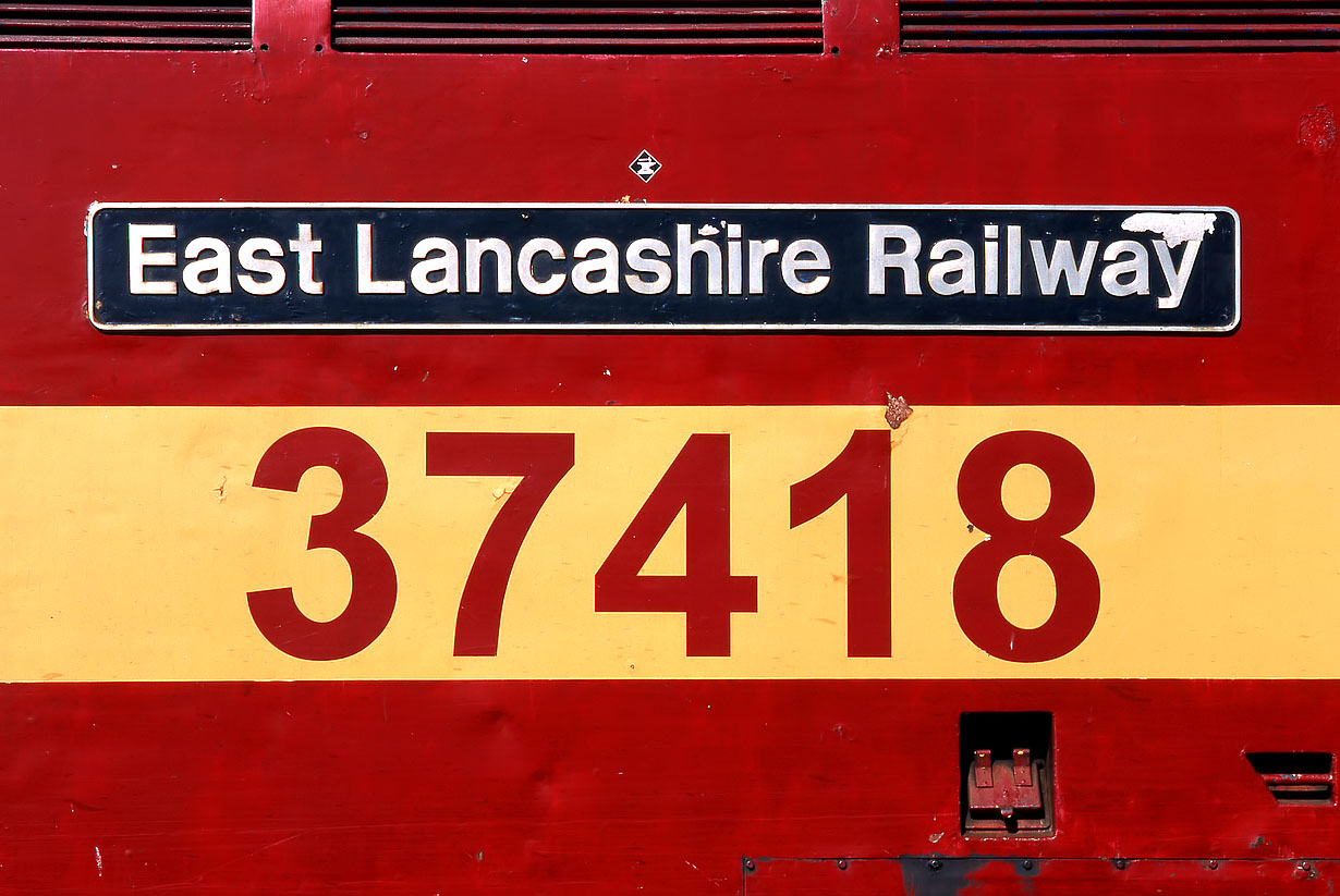 37418 East Lancashire Railway Nameplate 19 April 2003