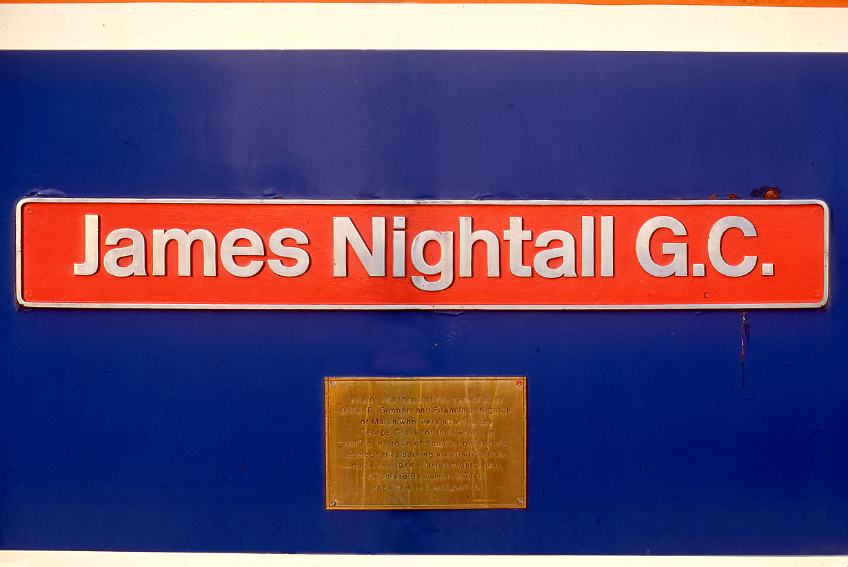 47579 James Nightall G.C. Nameplate 16 August 1991