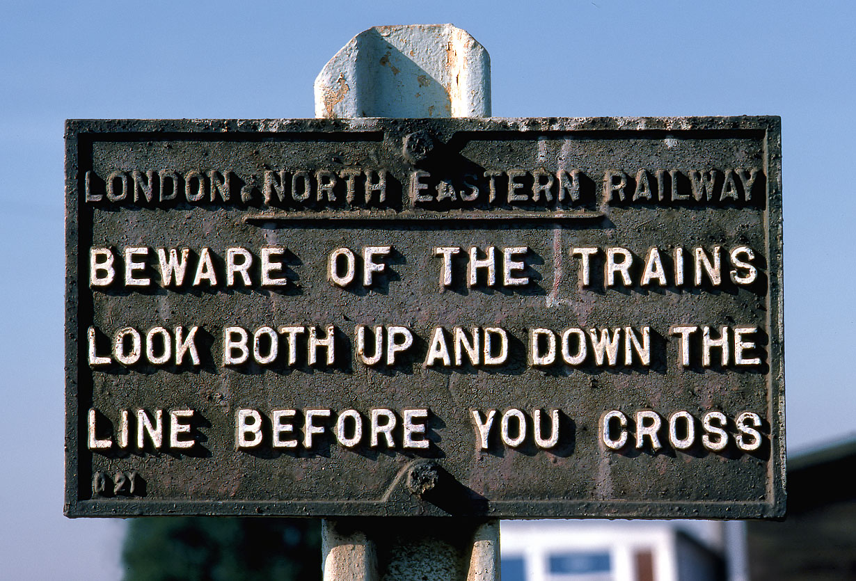 LNER Sign Shippea Hill 20 September 1986