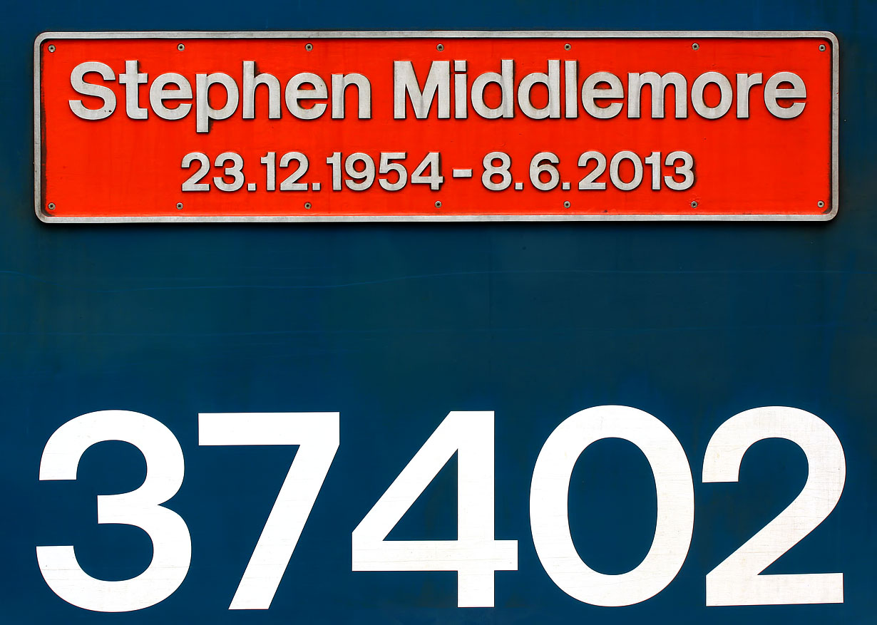 37402 Stephen Middlemore 23.12.1954 - 8.6.2013 Nameplate 19 June 2019