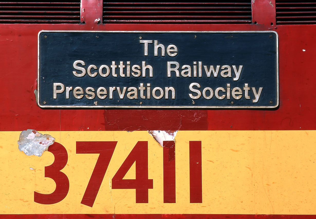 37411 The Scottish Railway Preservation Society Namplate 19 April 2003