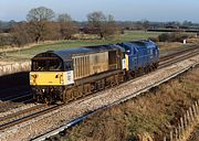 58029 & 37203 Shrivenham (Ashbury Crossing) 29 December 1995