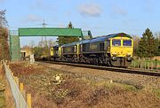 66510, 66550 & 70007 Yarnton 3 January 2020