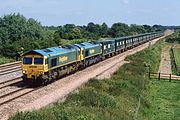 66609 & 66546 Denchworth (Circourt Bridge) 15 June 2004